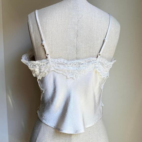 Beverly and Beck White Lace Satin Cami Bralette Top Size Large - Picture 6 of 8